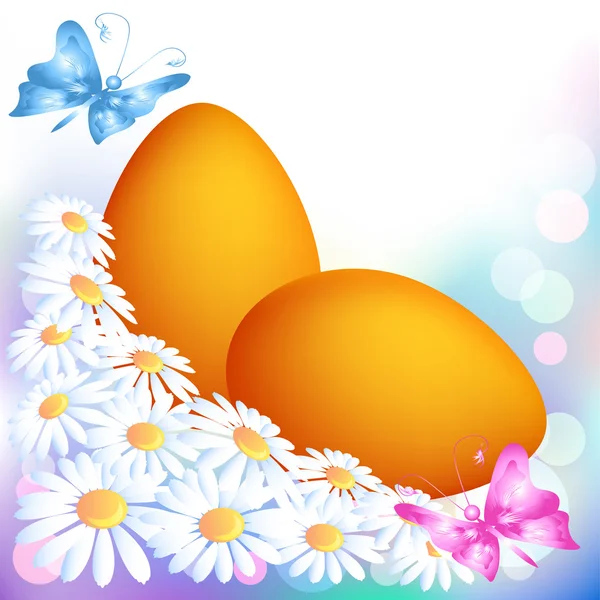 Húsvéti tojás, virágok — Stock Vector
