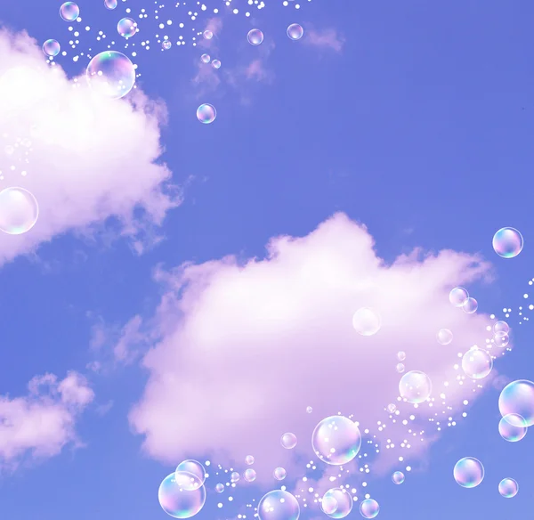 Bubblor och moln — Stockfoto