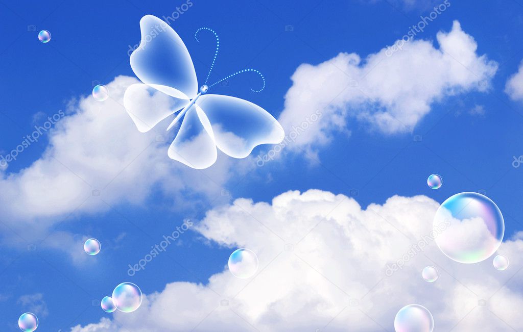 Clouds and butterfly