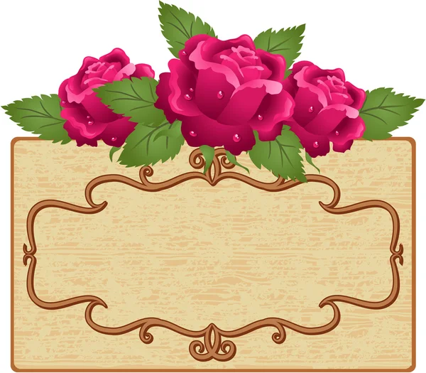 Cadre et fleurs — Image vectorielle