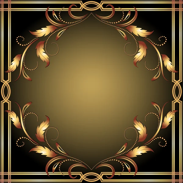 Fundo com ornamento dourado — Vetor de Stock