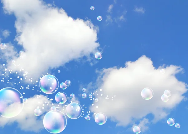 Bubbels en wolken — Stockfoto