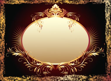 Luxurious copper ornament and crown clipart
