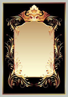 Luxurious golden ornament and crown clipart