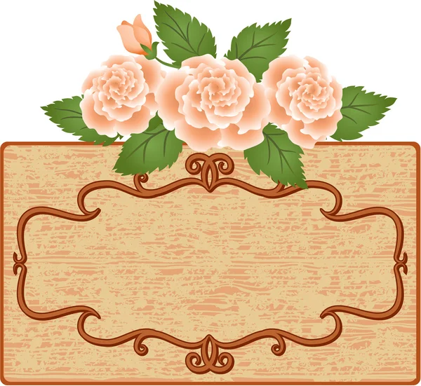 Cadre et fleurs — Image vectorielle