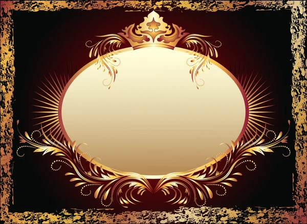 Luxueux ornement et couronne en cuivre — Image vectorielle
