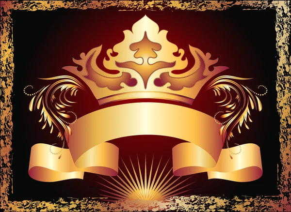 Luxe koperen ornament en kroon — Stockvector