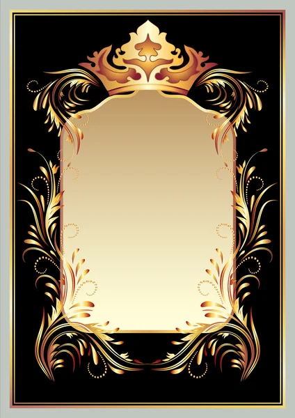 Luxueux ornement doré et couronne — Image vectorielle