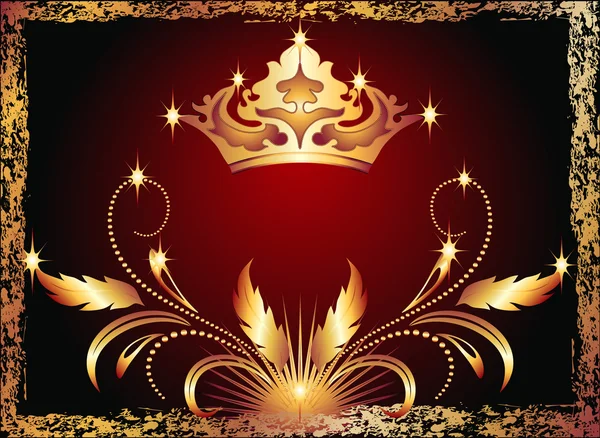 Luksusowy miedź ornament i korony — Wektor stockowy