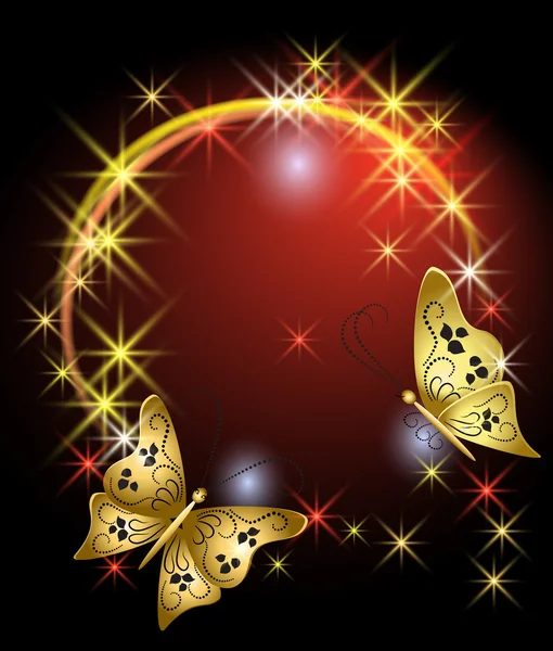 Étoiles et papillons — Image vectorielle