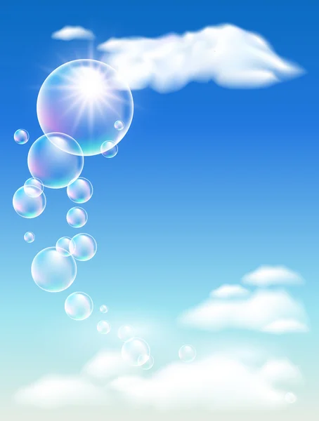 Nubes y burbujas — Vector de stock
