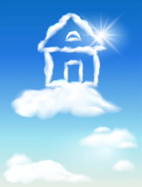 Cloud house in the sky — Stock Vector