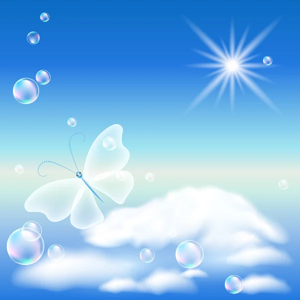 Butterfly in the sky — Stock Vector