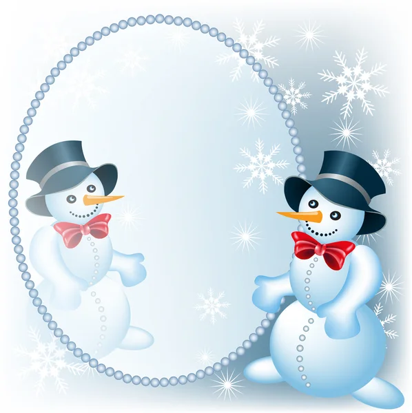Снеговик и зеркало — стоковый вектор
