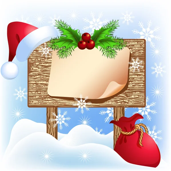 Vývěsní štít Vánoce s santa hat — Stockový vektor