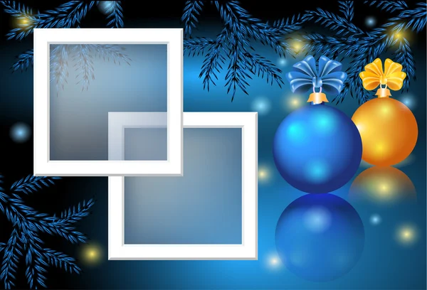 Vánoční přání s fotorámeček — Stockový vektor