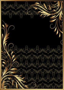 Background with golden ornament clipart