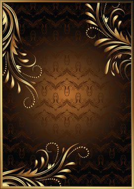 Background with golden ornament clipart