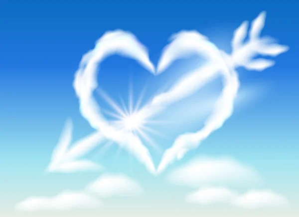 Flèche nuage poignarde coeur — Image vectorielle