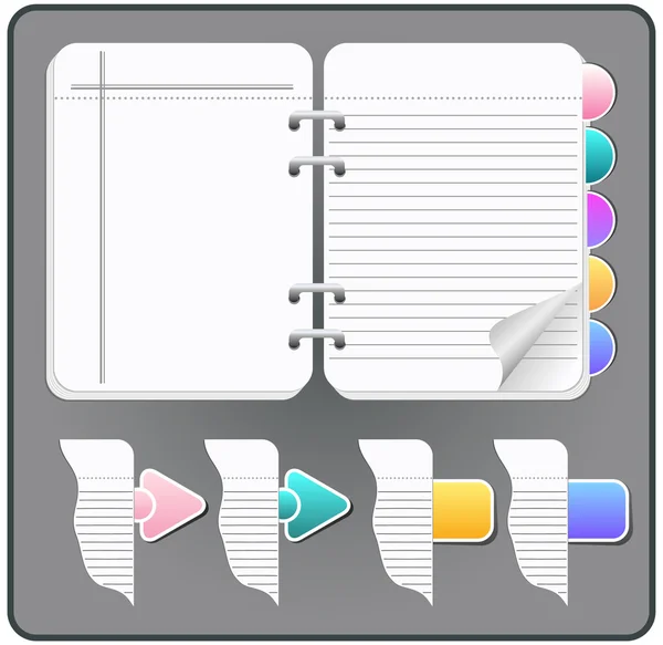 Losbladige notebook — Stockvector