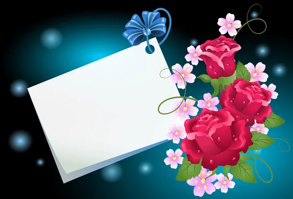 Floraler Hintergrund mit Papier — Stockvektor