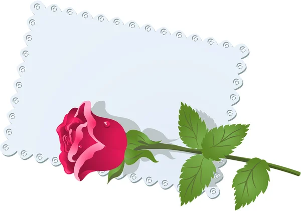 蕾丝餐巾纸和玫瑰 — 图库矢量图片