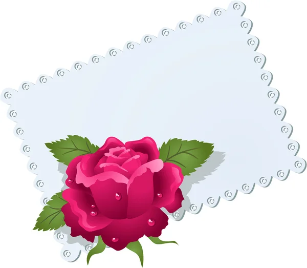 Мереживна серветка і троянда — стоковий вектор