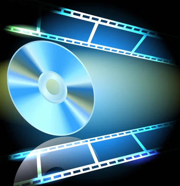 DVD y tira de película — Vector de stock