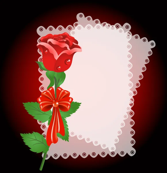 Lace napkin and rose — Stock Vector