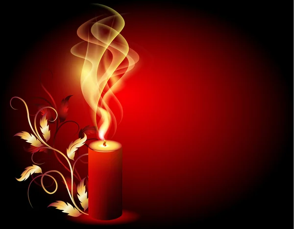 Hořící svíčka s kouřem — Stockový vektor