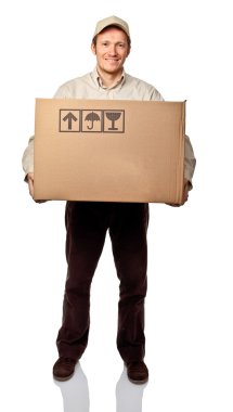 Man with box clipart