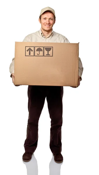 Άντρας με κουτί — Φωτογραφία Αρχείου