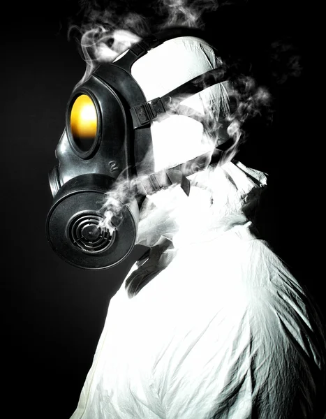 Gaz maskeli adam. — Stok fotoğraf