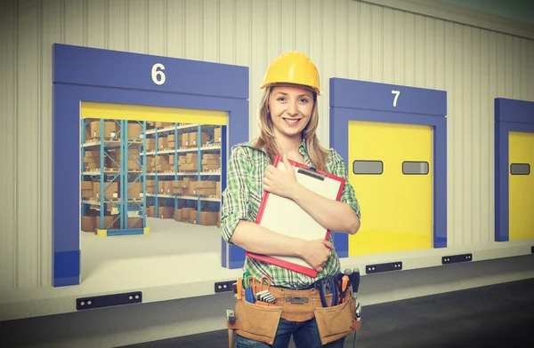 Smiling woman on duty — Stock Photo, Image