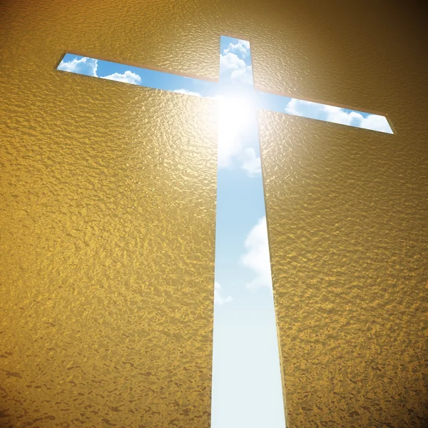 Хрест і блакитне небо — стокове фото