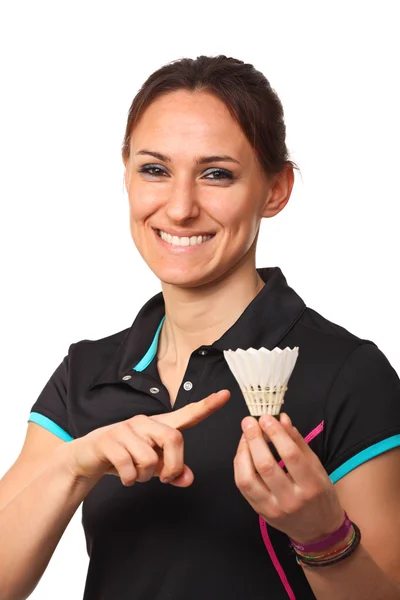 Retrato de jogador de badminton — Fotografia de Stock