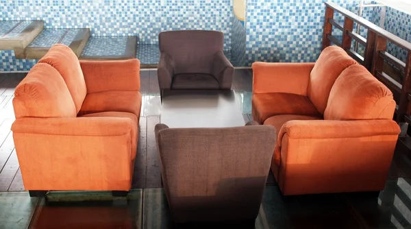 Brown and Orange Couches — Stock Photo, Image