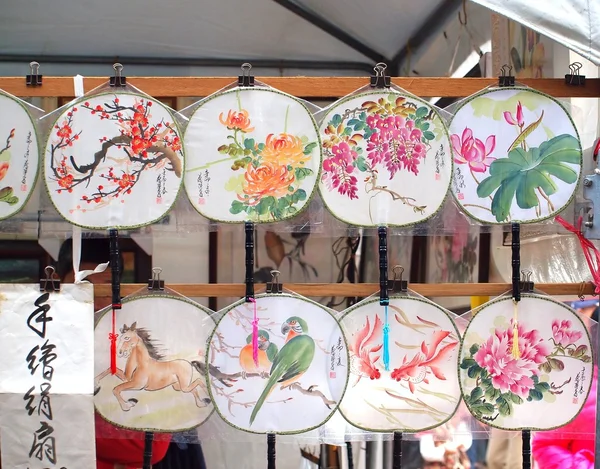 Abanicos chinos pintados a mano — Foto de Stock
