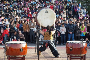 Japanese Drummers Perform in Kaohsiung, Taiwan clipart