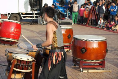 kaohsiung, Tayvan Japon davulcular gerçekleştirmek