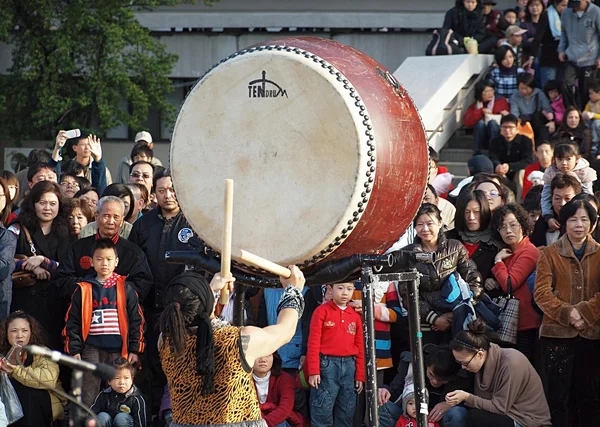 Japanese Drummers Perform in Kaohsiung, Taiwan — Stock Photo, Image