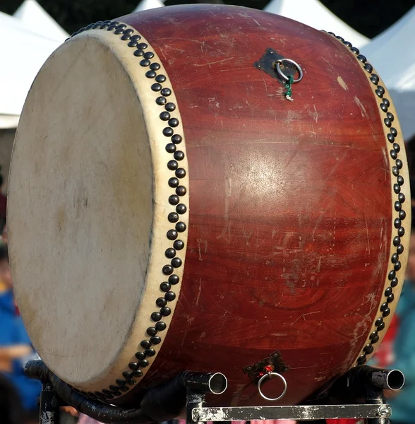 Large Chinese Wooden Drum — Stock Photo, Image