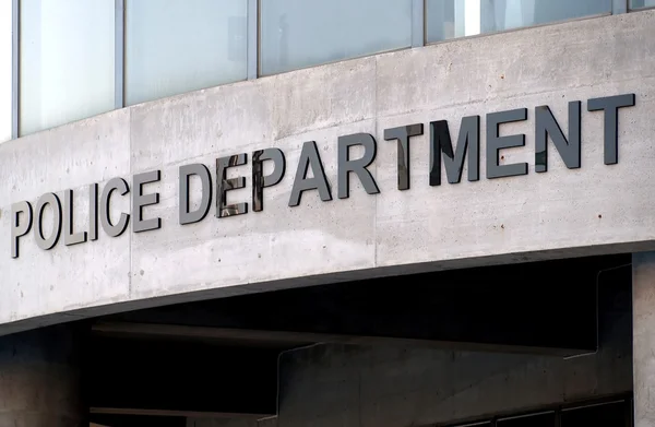Sign on Police Building — Stock Photo, Image