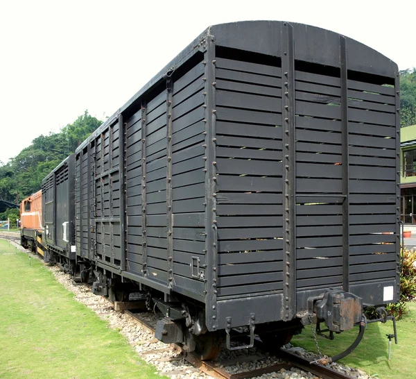 Alte schwarze Güterwagen — Stockfoto