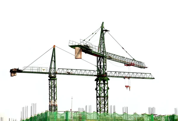 Two Cranes on a Construction Site — Stock Photo, Image