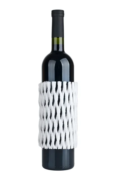 Fles wijn geïsoleerd op witte achtergrond — Stockfoto