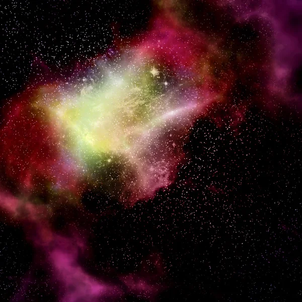 Outer space cloud nebula and stars — Stock Photo, Image