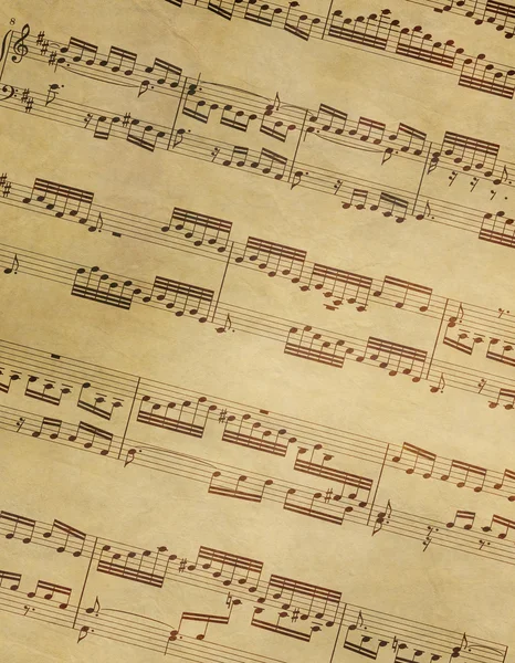 Música antigua sobre pergamino — Foto de Stock