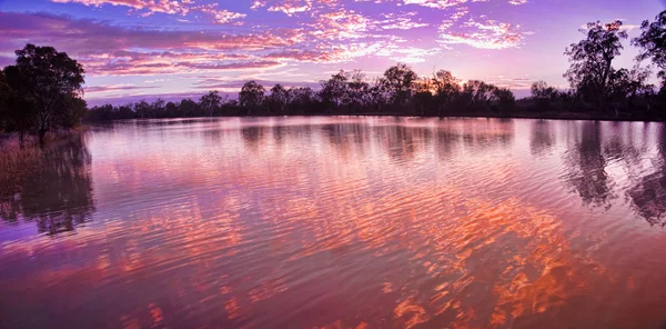 Восход солнца на реке Мюррей — стоковое фото