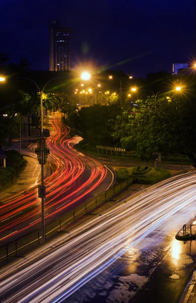 Car lights at night — Stock Photo, Image